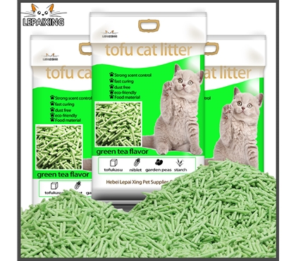 Green tea flavored striped tofu cat litter