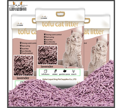 Lavender striped tofu cat litter