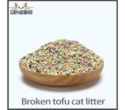 Broken tofu cat litter